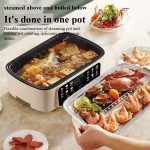 Joydeem Elektrikli Yemek Pişirme Buharlaştırıcısı, 2 Katmanlı Paslanmaz Çelik Sebze ve Gıda Buharlaştırıcıları, 15L/15.9 qt Büyük Kapasite, JD-DZG15B